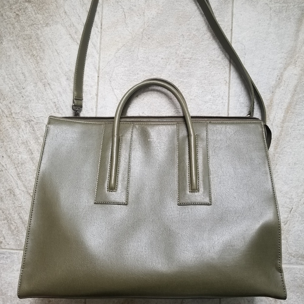 Matt & Nat Tacoma Olive Messenger Bag Lrg EUC